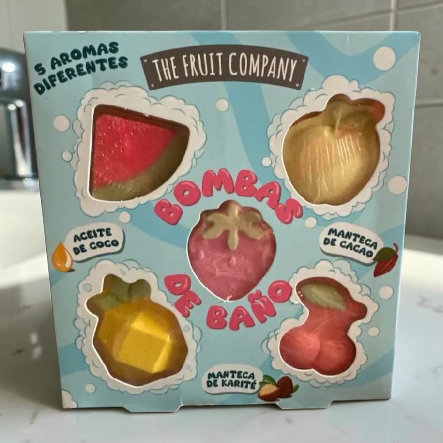 Coffret de 5 bombes de bain aux fruits
