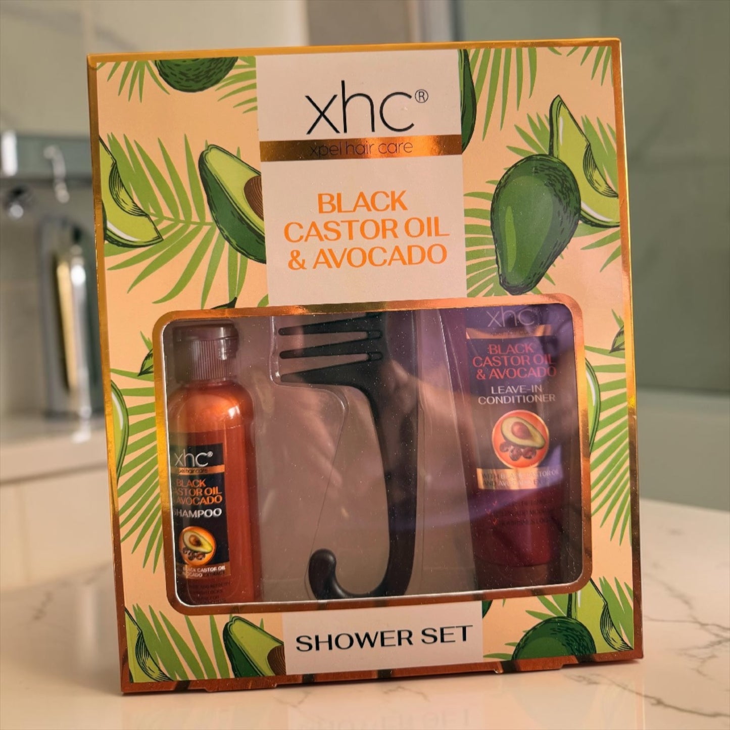 Coffret shampoing et après shampoing huile de ricin et avocat