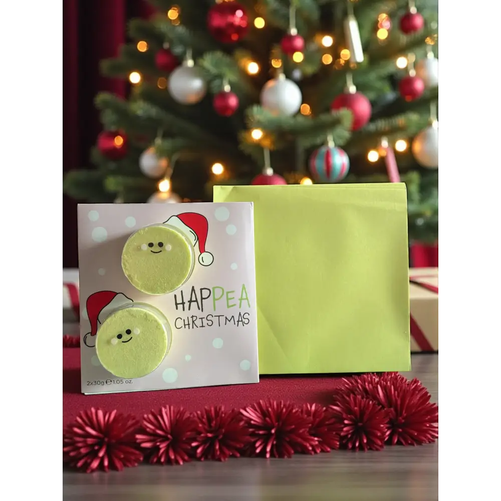 Carte de Noël avec Bombe de bain - Pois de senteur - Carte de Noël