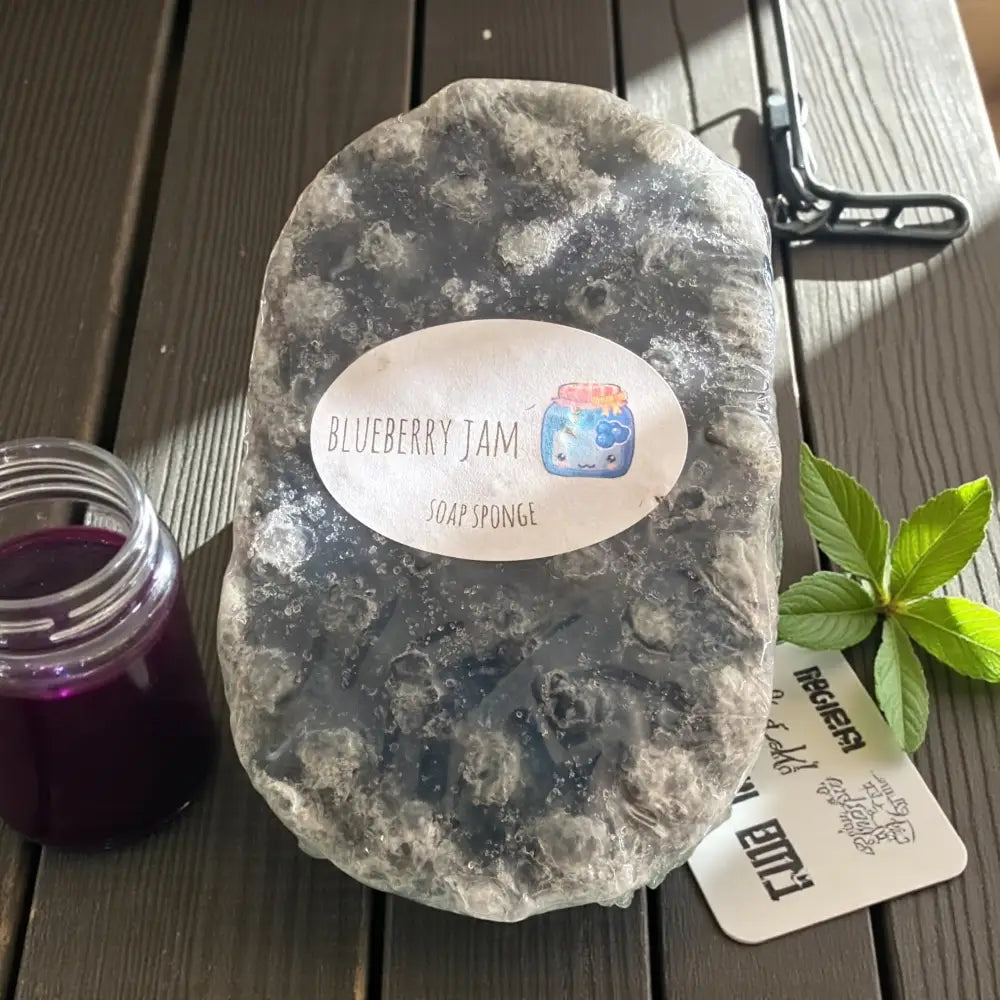 Grosse éponge de savon au choix Destockage - Confiture myrtilles - Savon éponge
