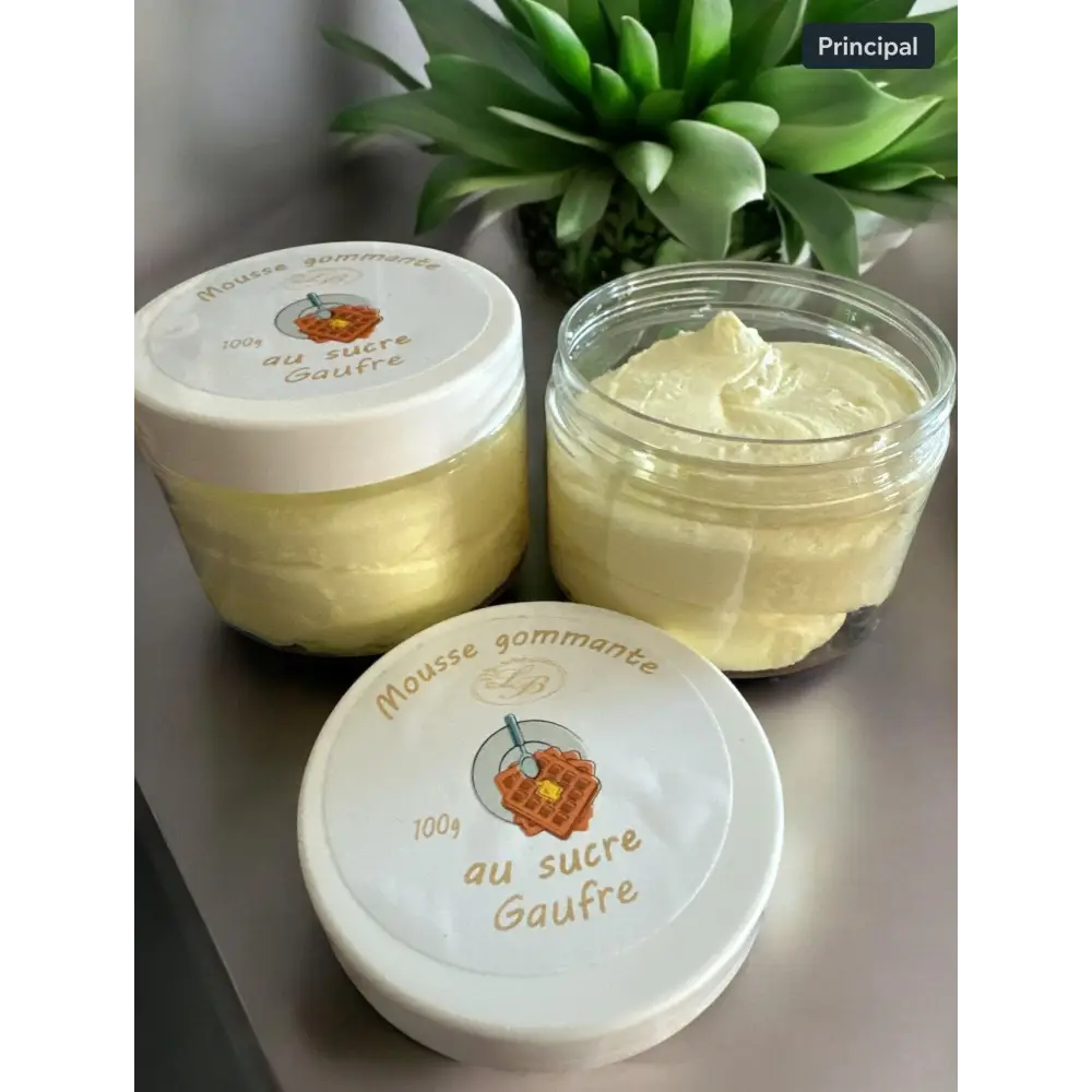 Mousse gommante au sucre - Gaufre - Gommage corps