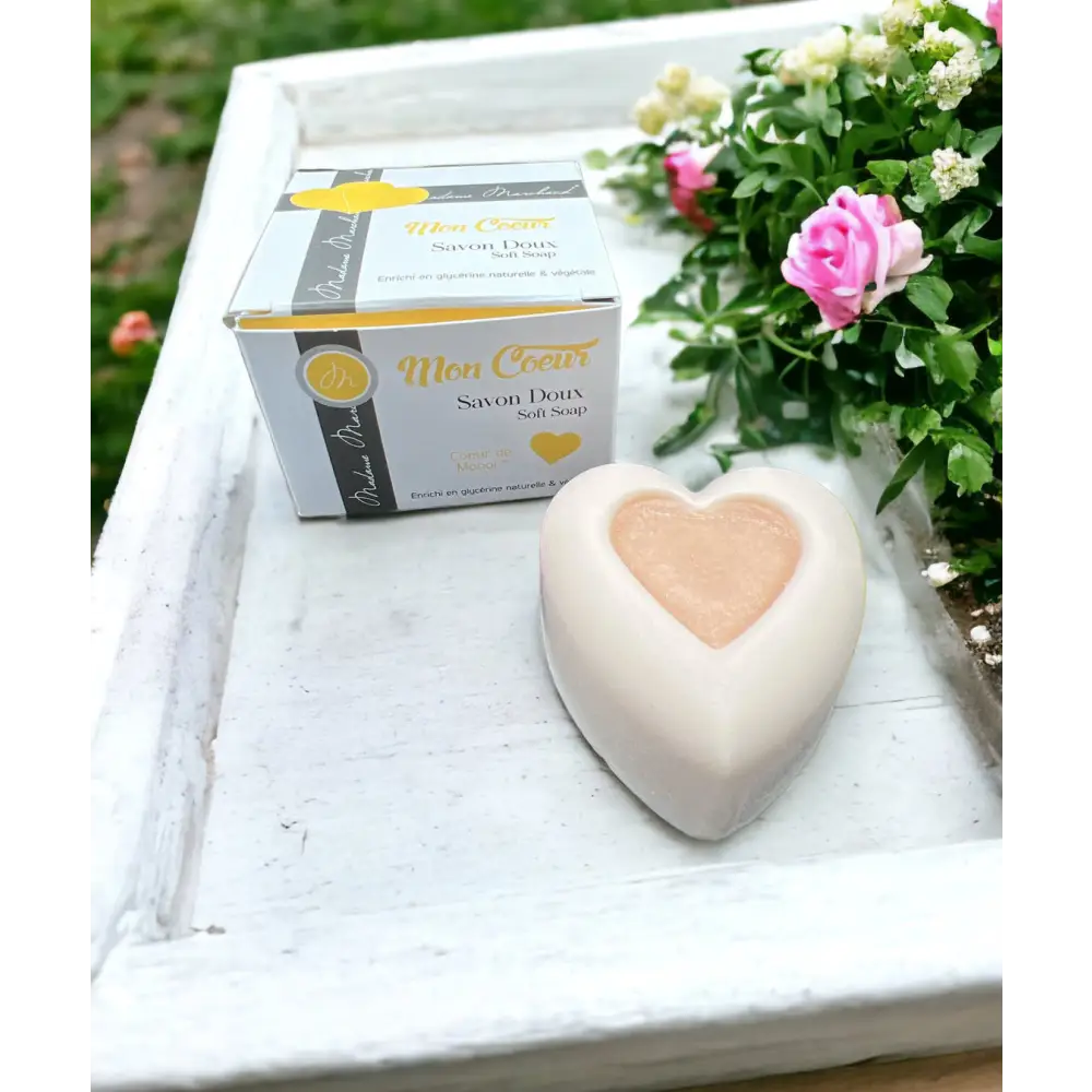 Savon doux coeur monoï - Savon coeur