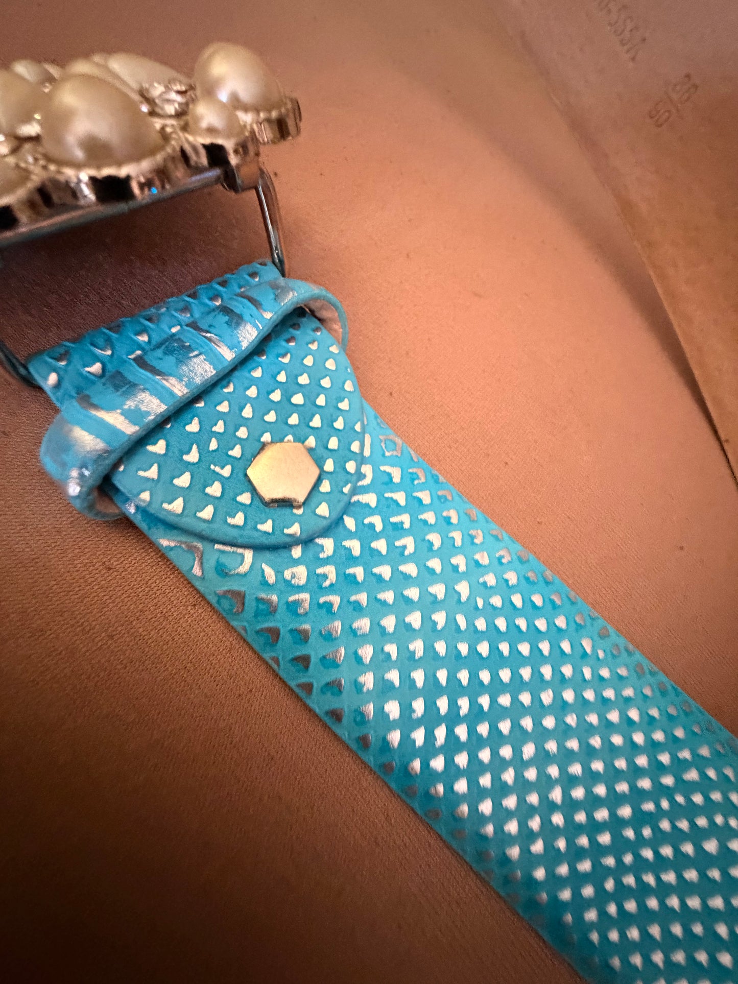 Ceinture bleue turquoise 90 cm