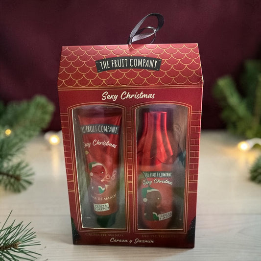 Coffret de Noël crème pour les mains et eau de toilette  cerise et jasmin
