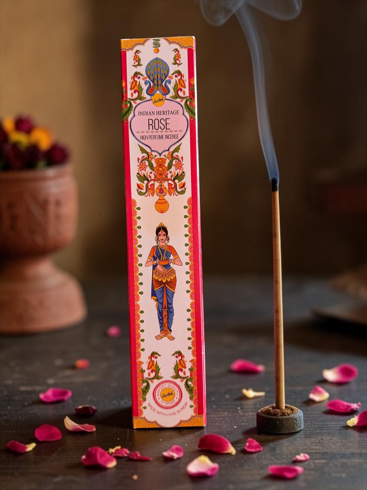 Boîte  de 15 encens parfum Rose