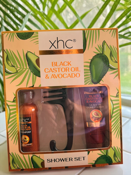 Coffret shampoing et après shampoing huile de ricin et avocat