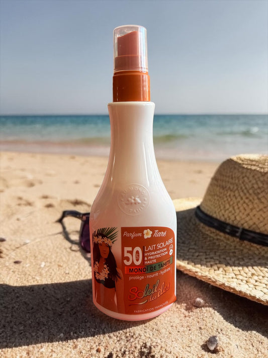 Lait solaire SPF 50 parfum Tiaré Soleil des îles