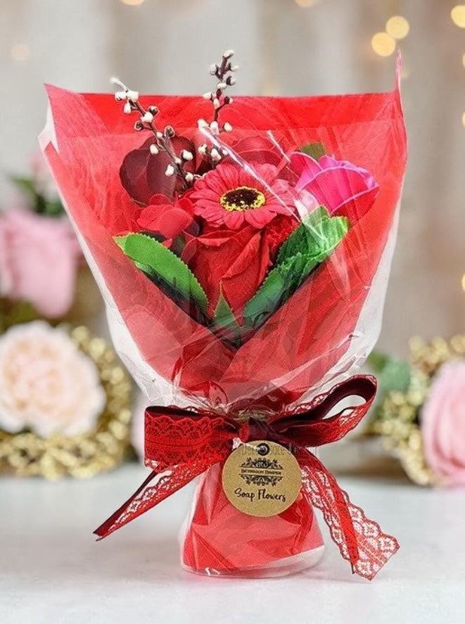 Bouquet de fleurs  en pétales de savon au choix