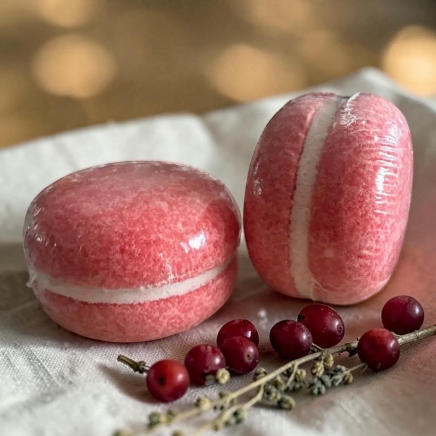 Macaron de bain effervescent