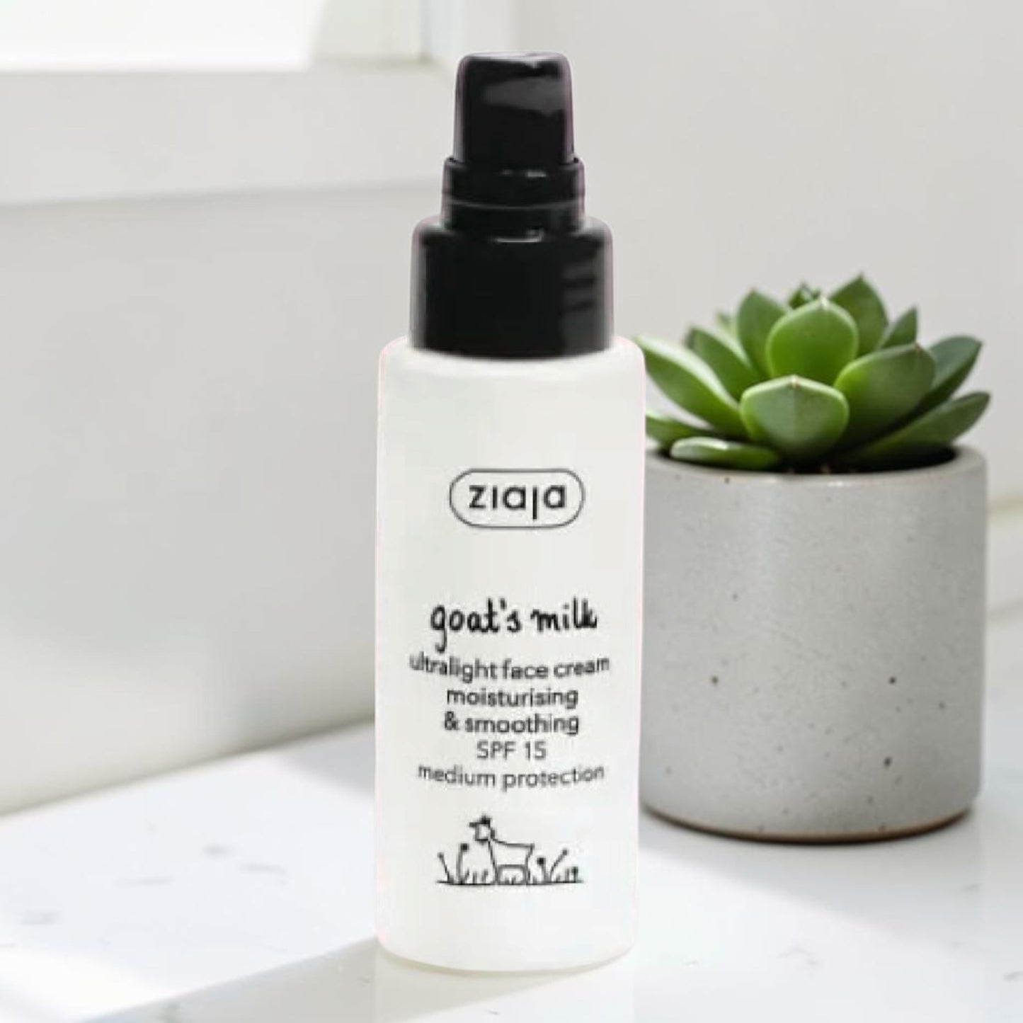 crème de jour lissante SPF 15 au lait de chèvre Ziaja 🐐