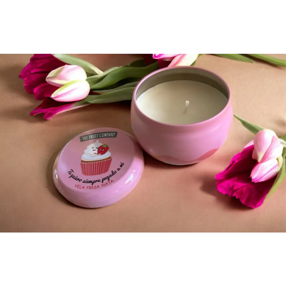 Bougie pot métallique parfum au choix - Fraise chantilly - Bougie