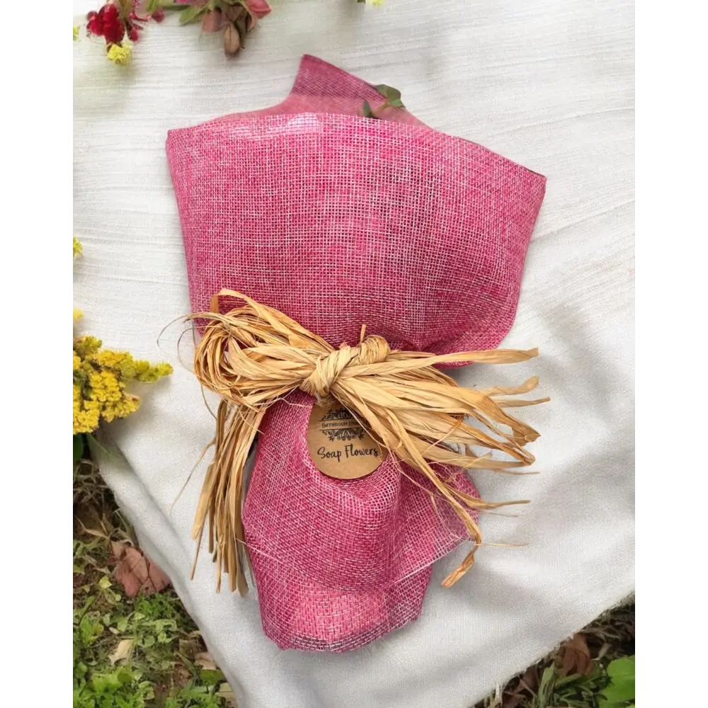 Bouquet en pétales de savon Rose - Fleur en petales de savon