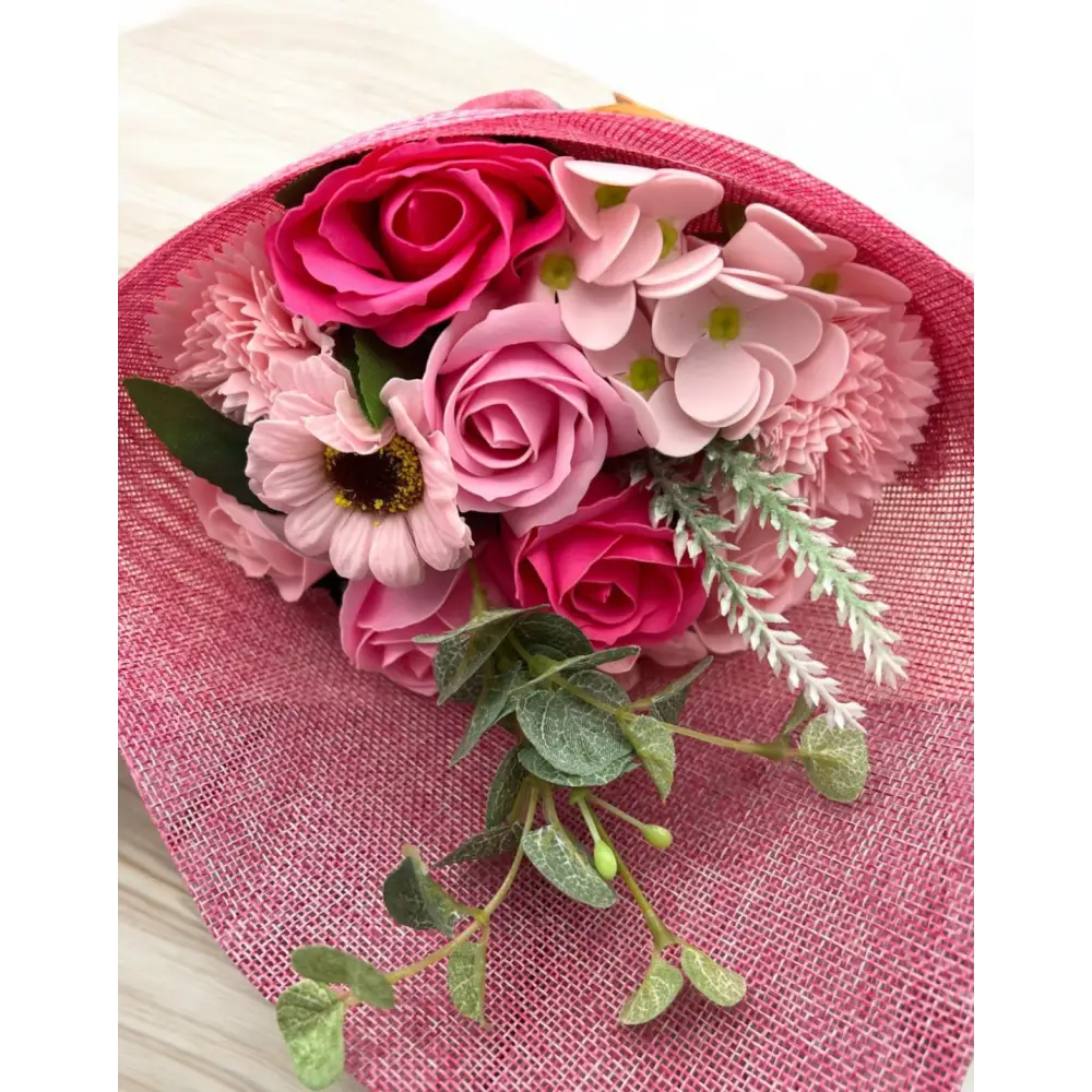 Bouquet en pétales de savon Rose - Fleur en petales de savon
