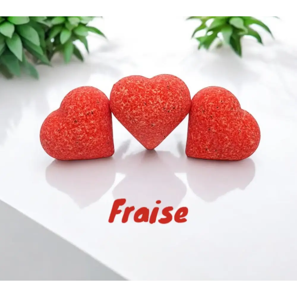 Coeur effervescent parfum au choix - Fraise - Bombe de bain