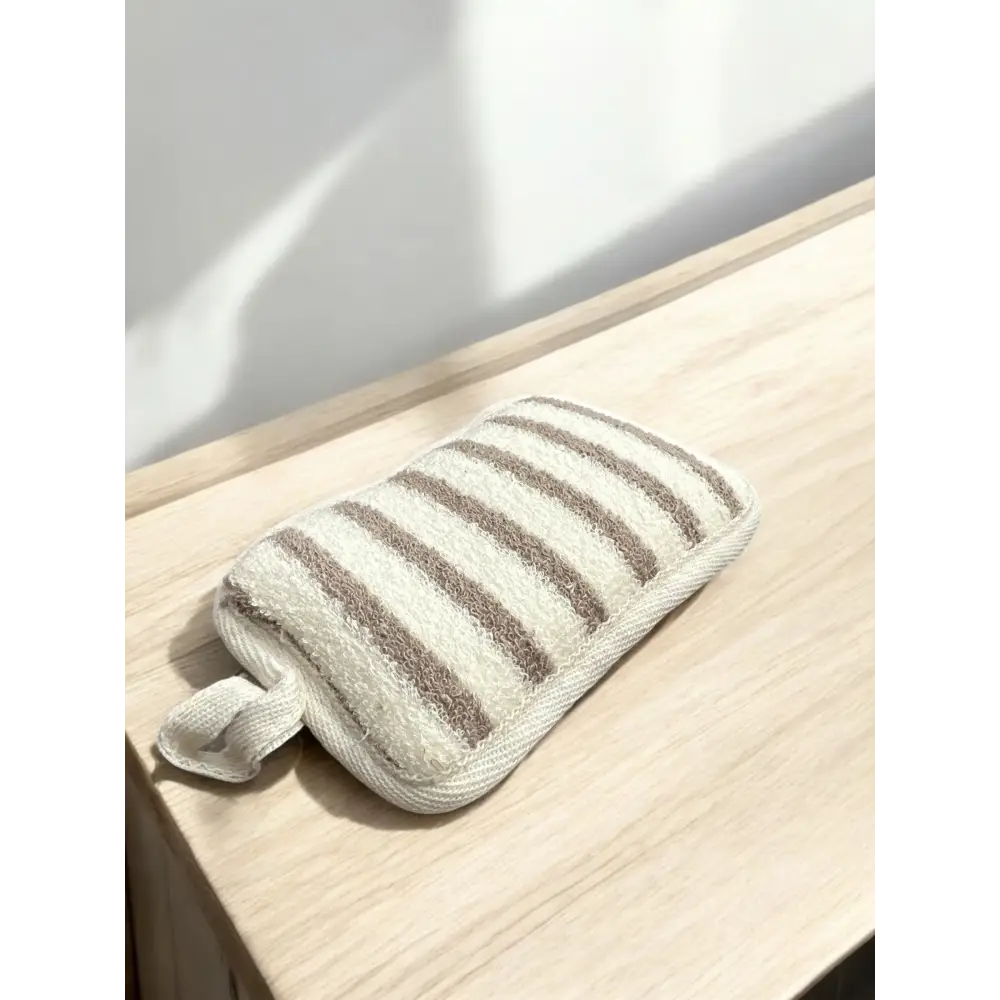 Éponge de Bain Double Face – Exfoliant & Moussant - Rayure - Accessoire