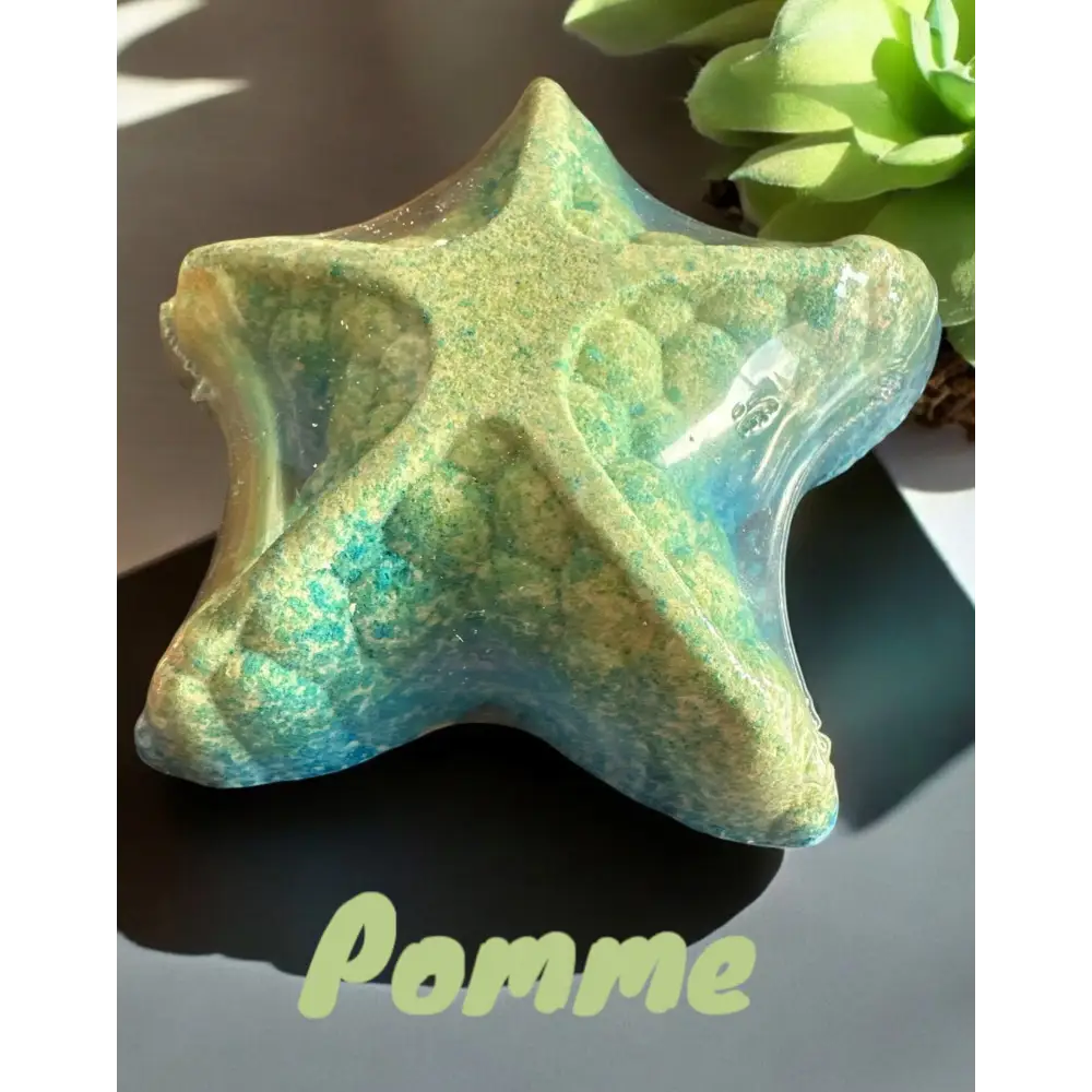 Grosse bombe de bain Étoile de mer - Bleue verte Pomme - Bombe de bain