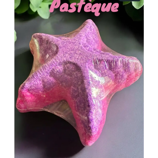 Grosse bombe de bain Étoile de mer - Rose violette Pastèque - Bombe de bain