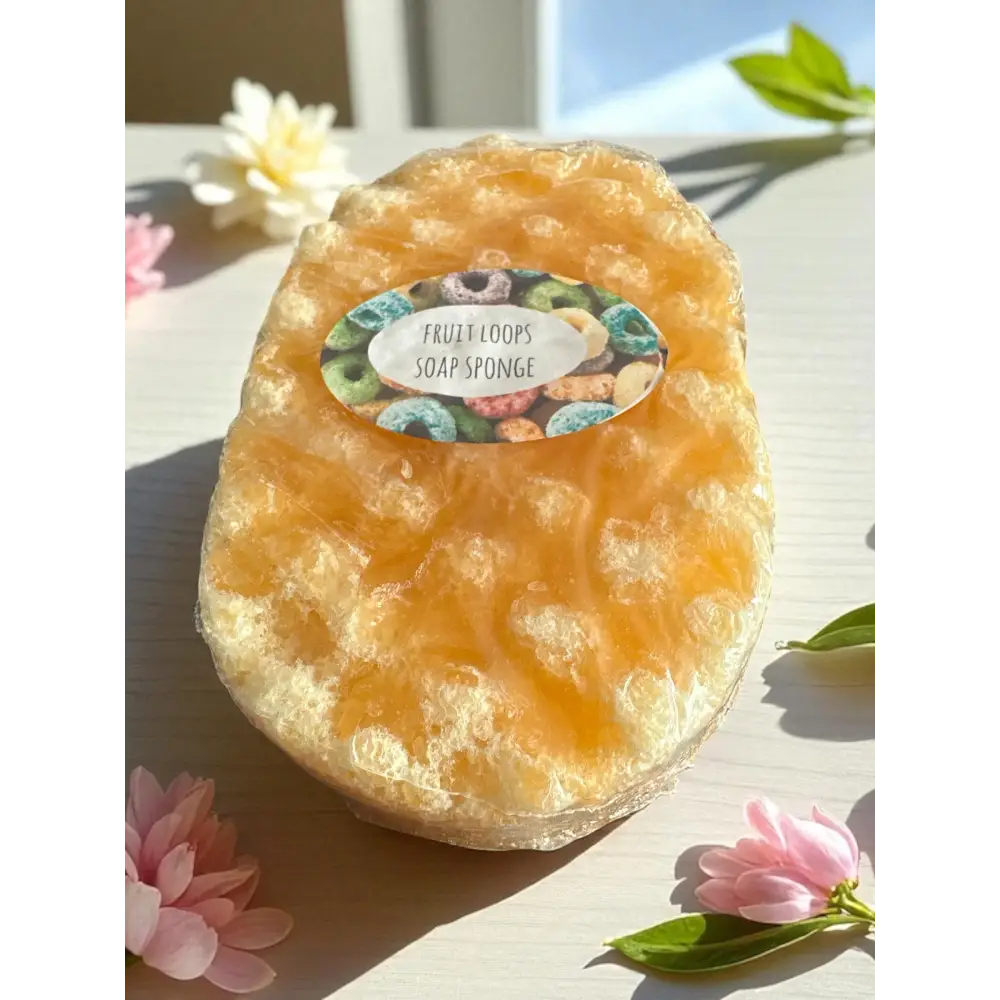 Grosse éponge de savon au choix Destockage - Fruits loops - Savon éponge