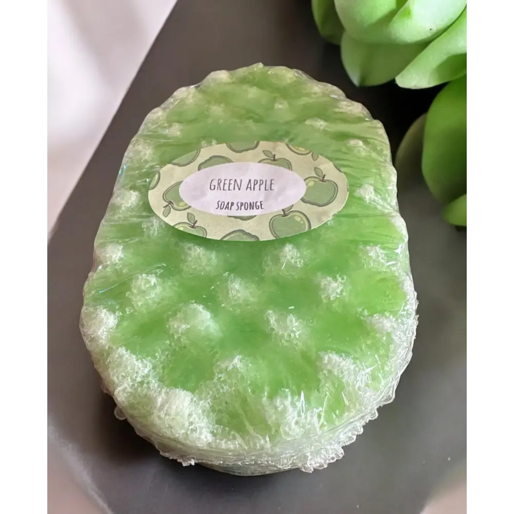 Grosse éponge de savon au choix Destockage - Pomme verte - Savon éponge