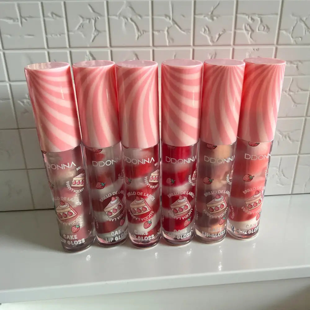 Lip gloss gâteau à la fraise 6 teintes - Rose et nacré - Lip gloss