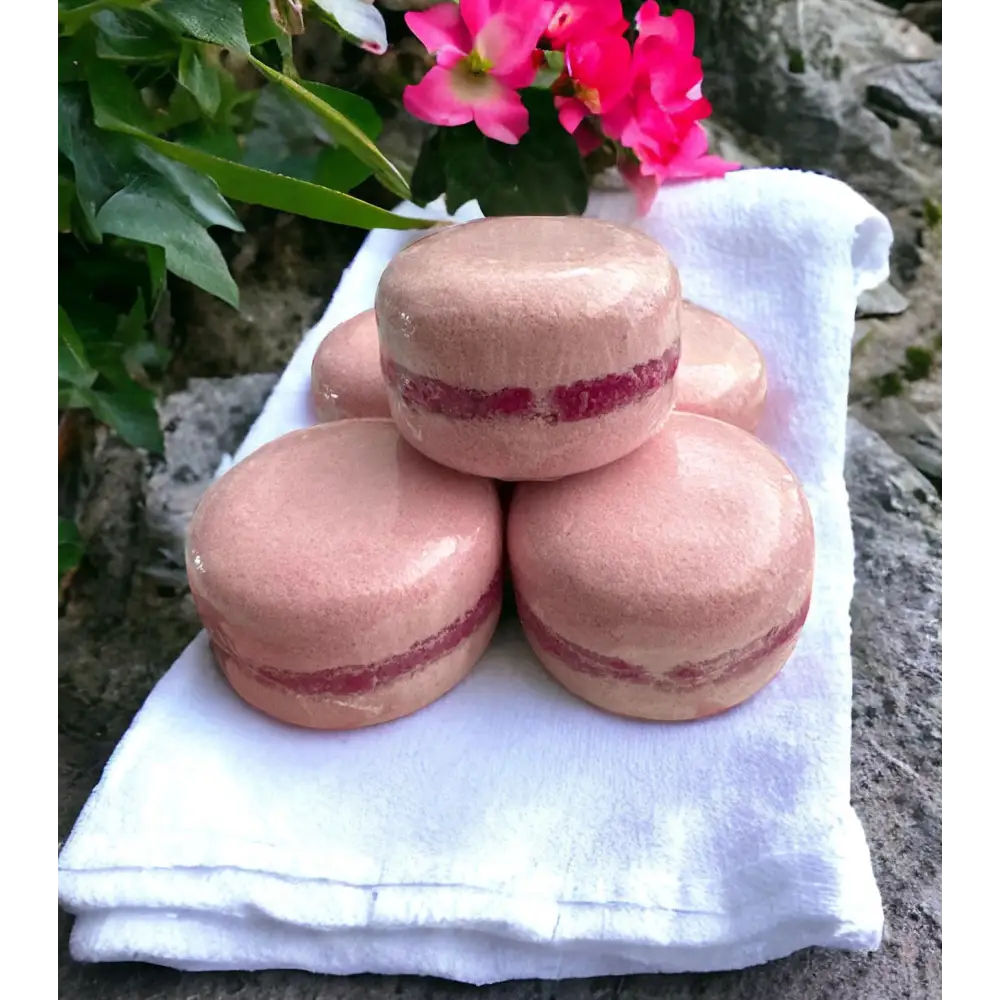 Macaron de bain effervescent - Rose Bubble gum - Macaron de bain