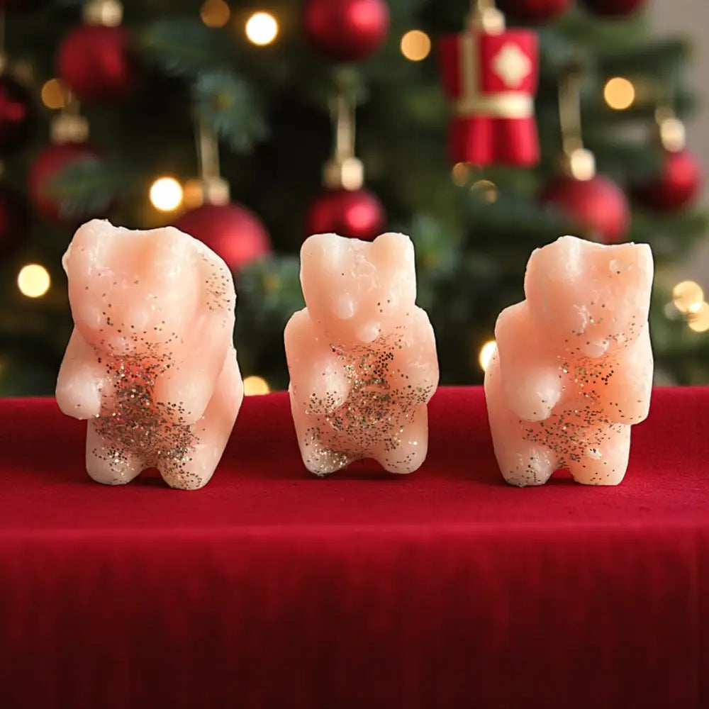 Nounours fondant de cire senteurs XXL de Noël - Matin de Noël - Fondants de cire