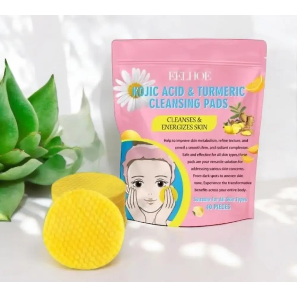 Sachet de 40 tampons exfoliants au curcuma et acide Kojique Visage