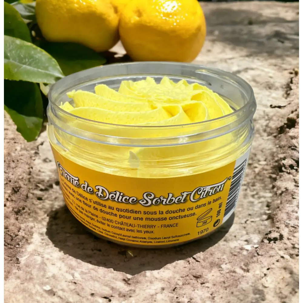 Savon fouetté Crème de délice parfum au choix Destockage - Sorbet citron / Tous types de peau - Gommage corps