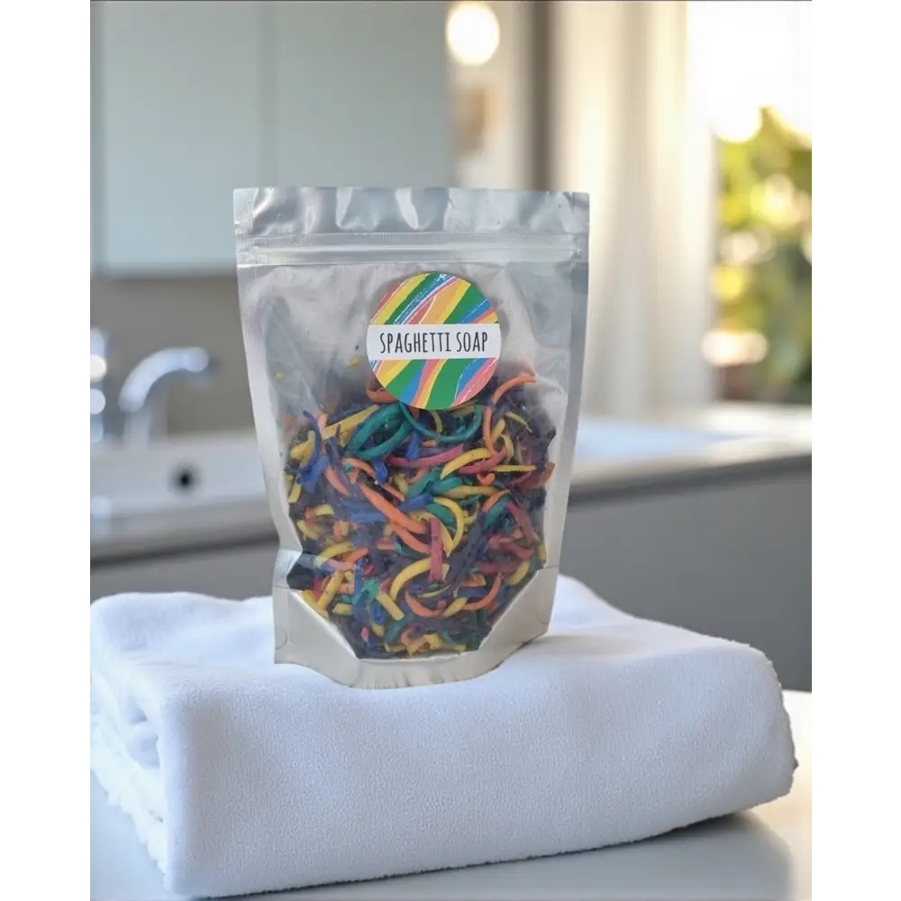 Savon 🧼 spaghettis sachet de 200 g - Multicolore fruités - Savon spaghettis