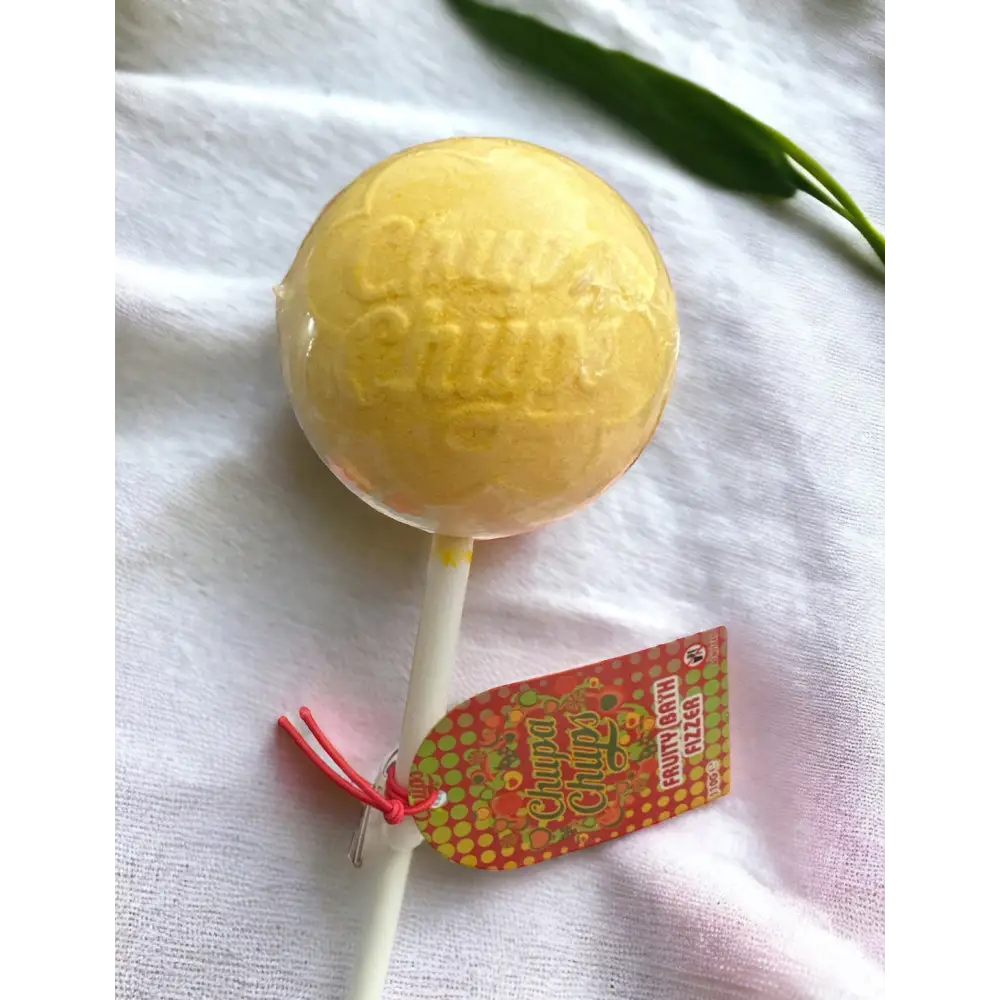 Sucette effervescente Chupa Chups parfum au choix - Jaune citron - Bombe de bain